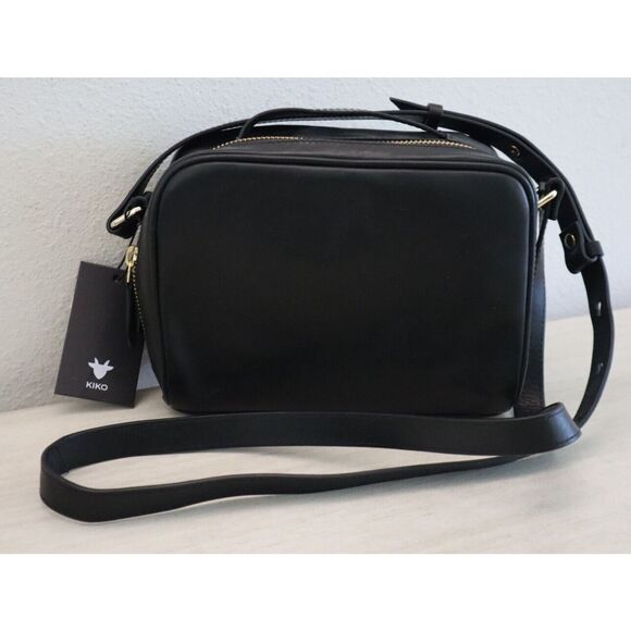 Kiko 752-1 Women's Black Genuine Leather Boxed Zip-Around Crossbody Handbag - Picture 1 of 8